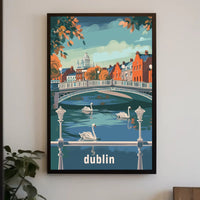 Dublin Riverside Tranquility: Urban or Cityscape Poster PosterGoat