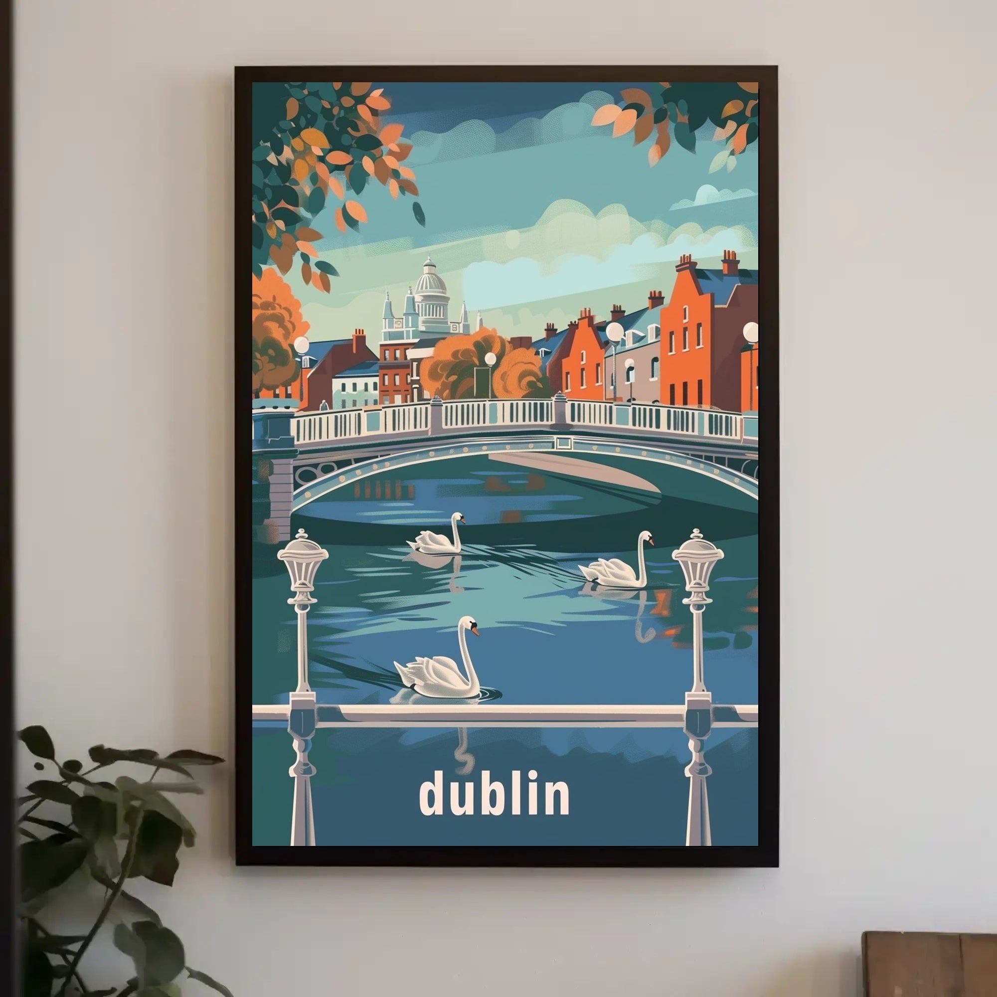 Dublin Riverside Tranquility: Urban or Cityscape Poster PosterGoat