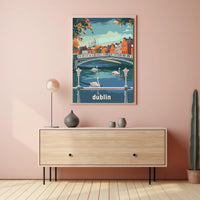Dublin Riverside Tranquility: Urban or Cityscape Poster PosterGoat