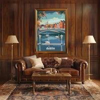 Dublin Riverside Tranquility: Urban or Cityscape Poster PosterGoat