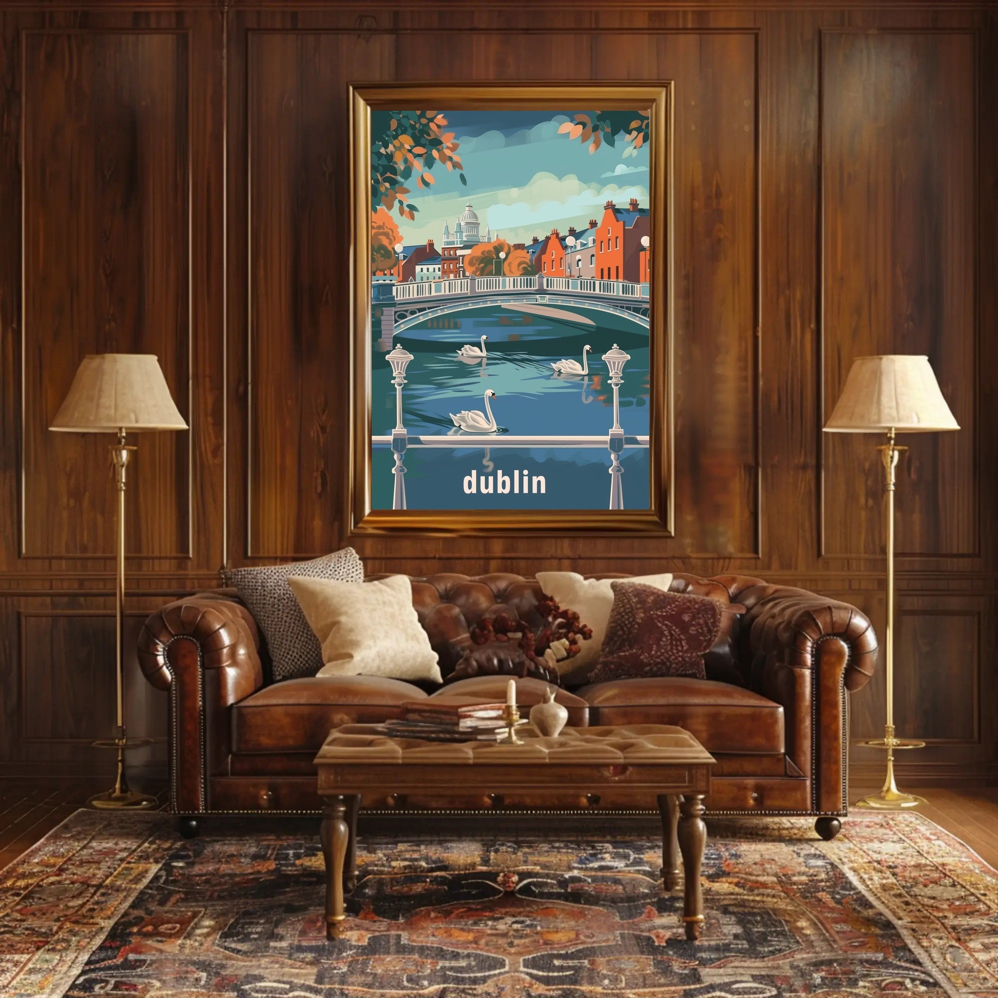 Dublin Riverside Tranquility: Urban or Cityscape Poster PosterGoat