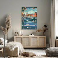 Dublin Riverside Tranquility: Urban or Cityscape Poster PosterGoat