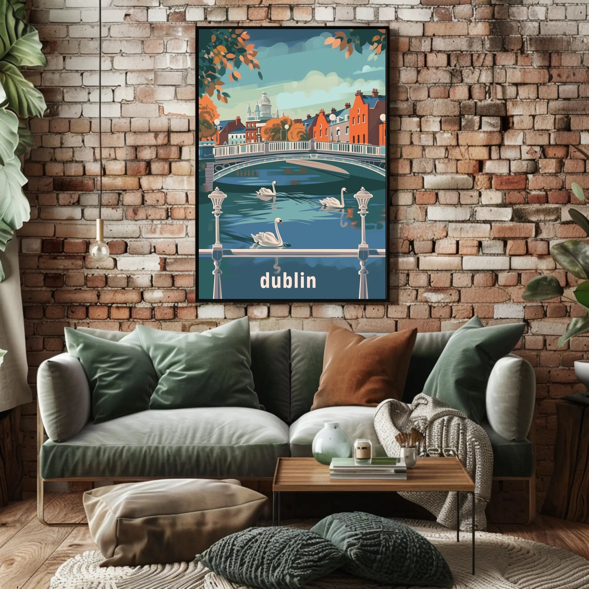 Dublin Riverside Tranquility: Urban or Cityscape Poster PosterGoat