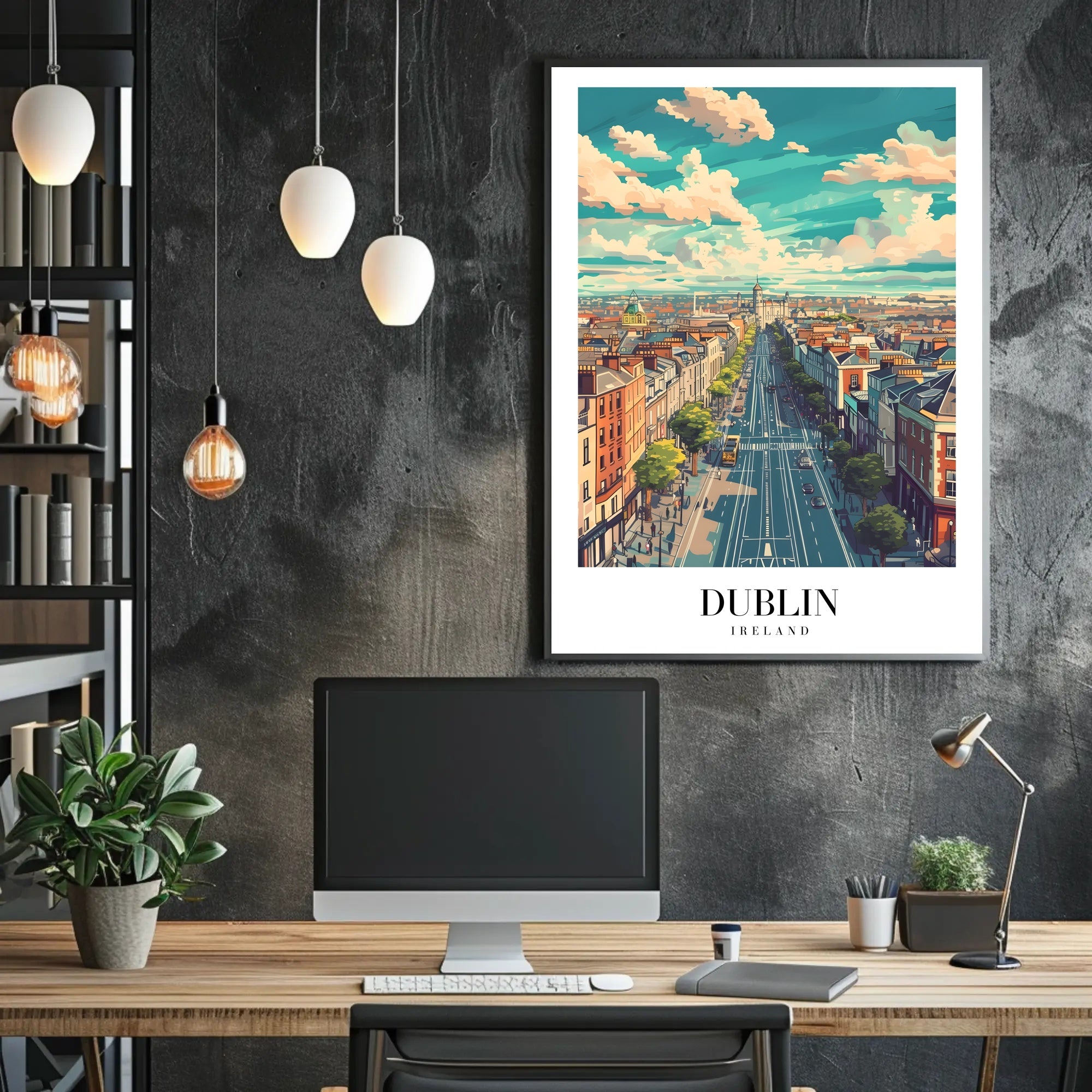 Dublin's Vibrant Life Urban Cityscape Poster PosterGoat