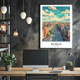 Dublin's Vibrant Life Urban Cityscape Poster PosterGoat