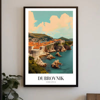 Dubrovnik Cityscape Vintage Travel Poster PosterGoat