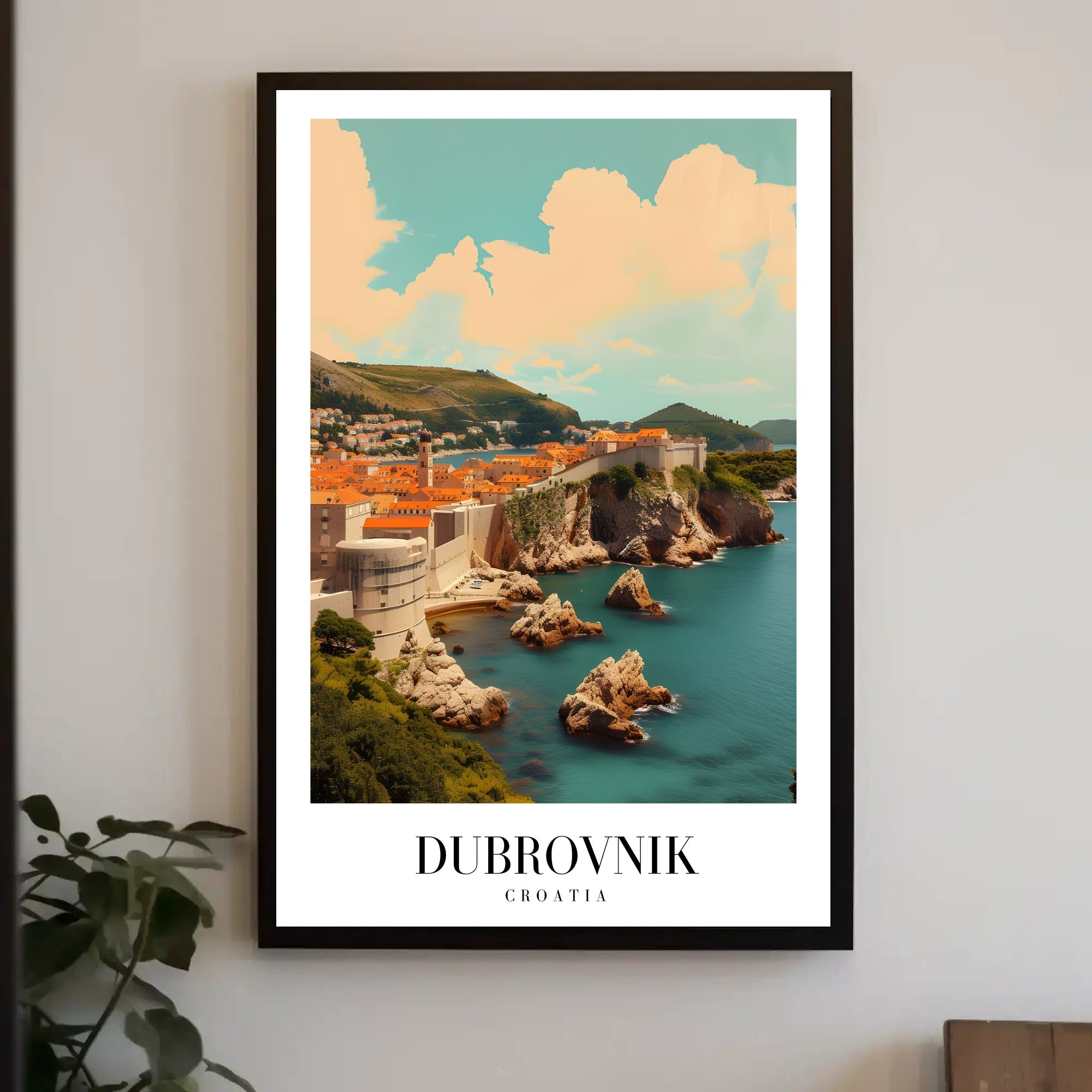 Dubrovnik Cityscape Vintage Travel Poster PosterGoat
