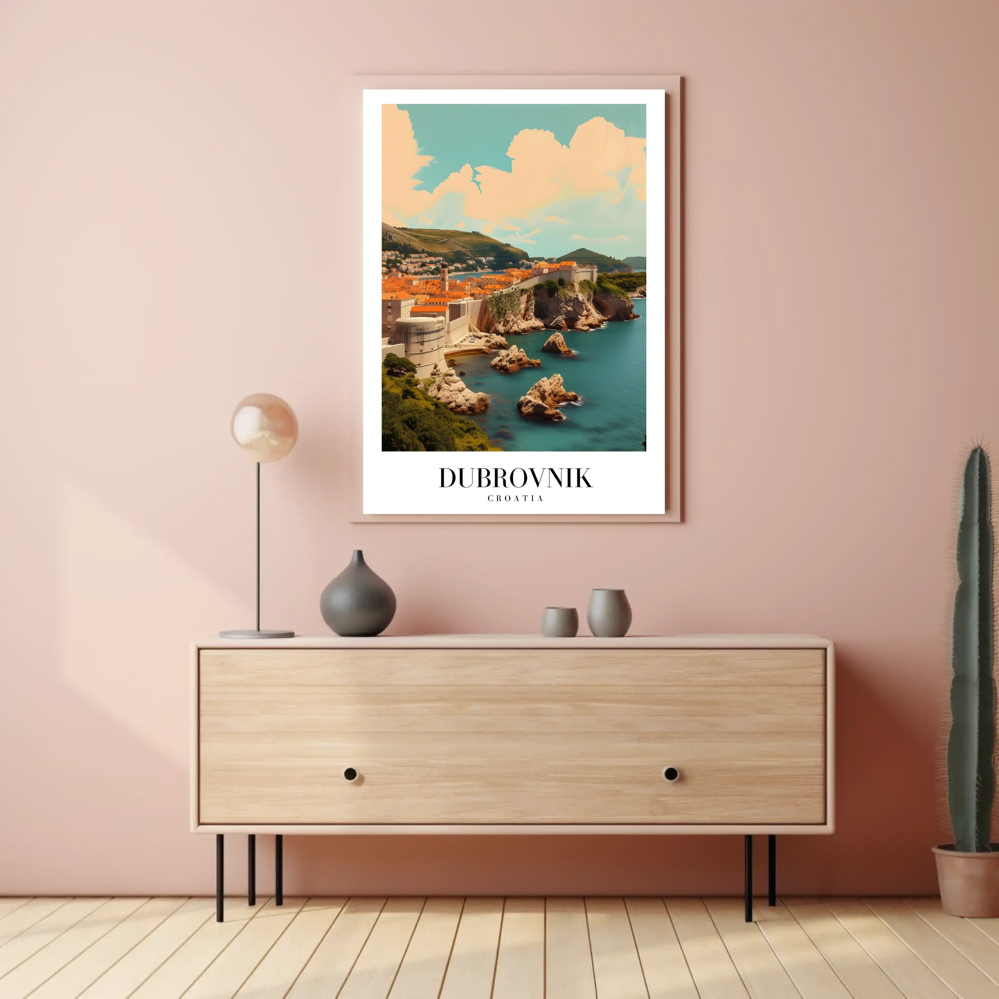 Dubrovnik Cityscape Vintage Travel Poster PosterGoat
