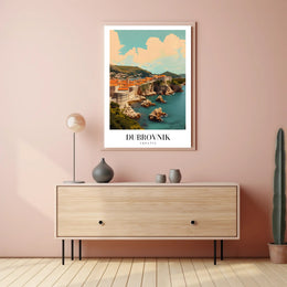 Dubrovnik Cityscape Vintage Travel Poster PosterGoat