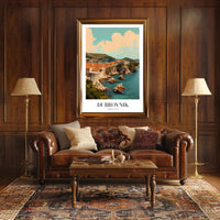 Dubrovnik Cityscape Vintage Travel Poster PosterGoat