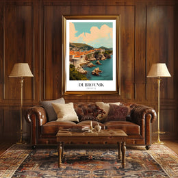 Dubrovnik Cityscape Vintage Travel Poster PosterGoat