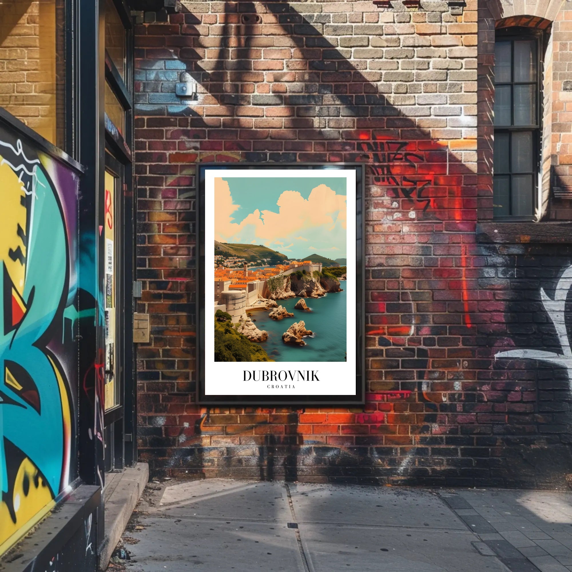Dubrovnik Cityscape Vintage Travel Poster PosterGoat