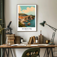 Dubrovnik Cityscape Vintage Travel Poster PosterGoat