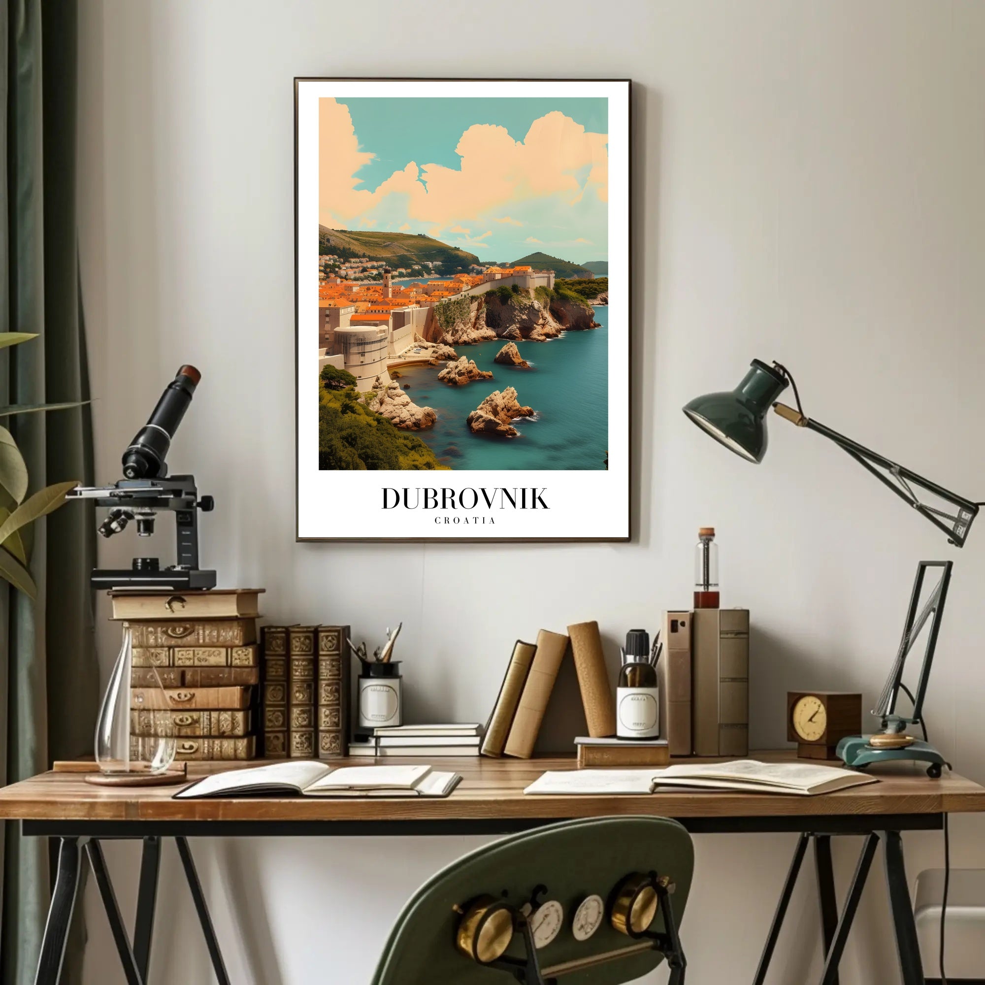 Dubrovnik Cityscape Vintage Travel Poster PosterGoat