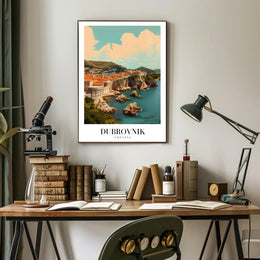 Dubrovnik Cityscape Vintage Travel Poster PosterGoat