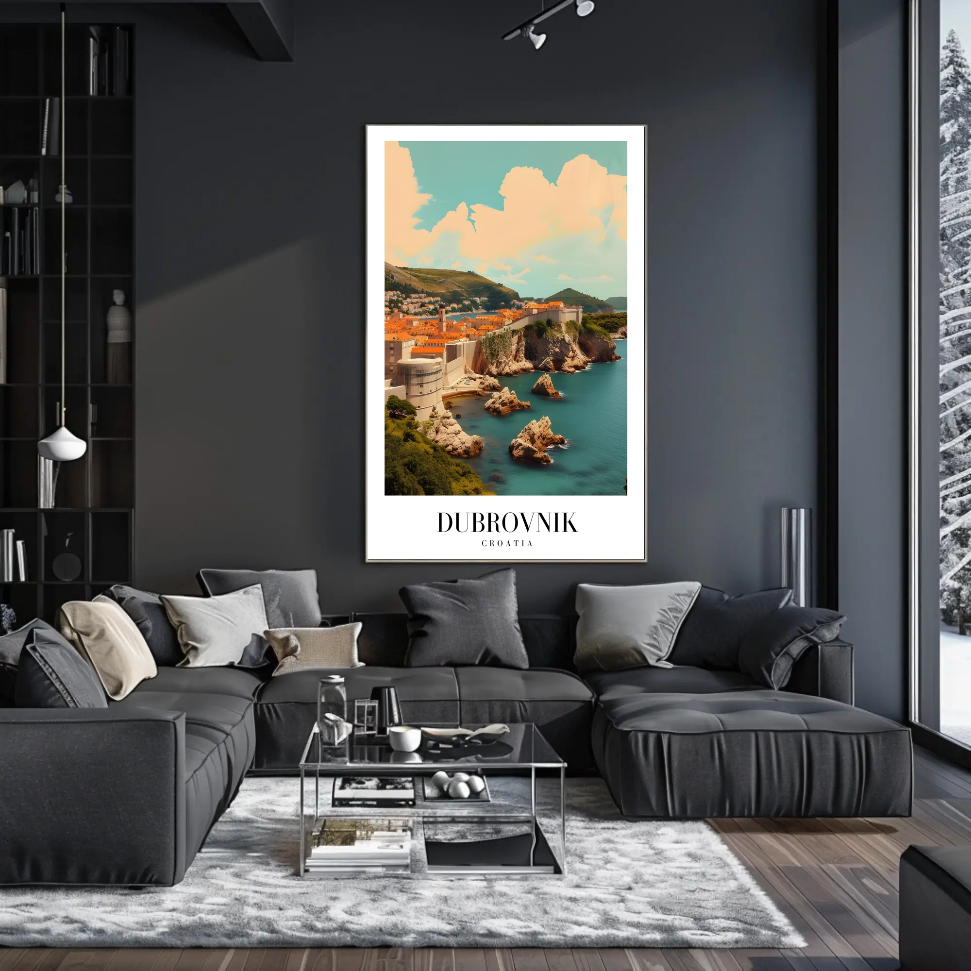 Dubrovnik Cityscape Vintage Travel Poster PosterGoat