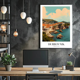 Dubrovnik Cityscape Vintage Travel Poster PosterGoat
