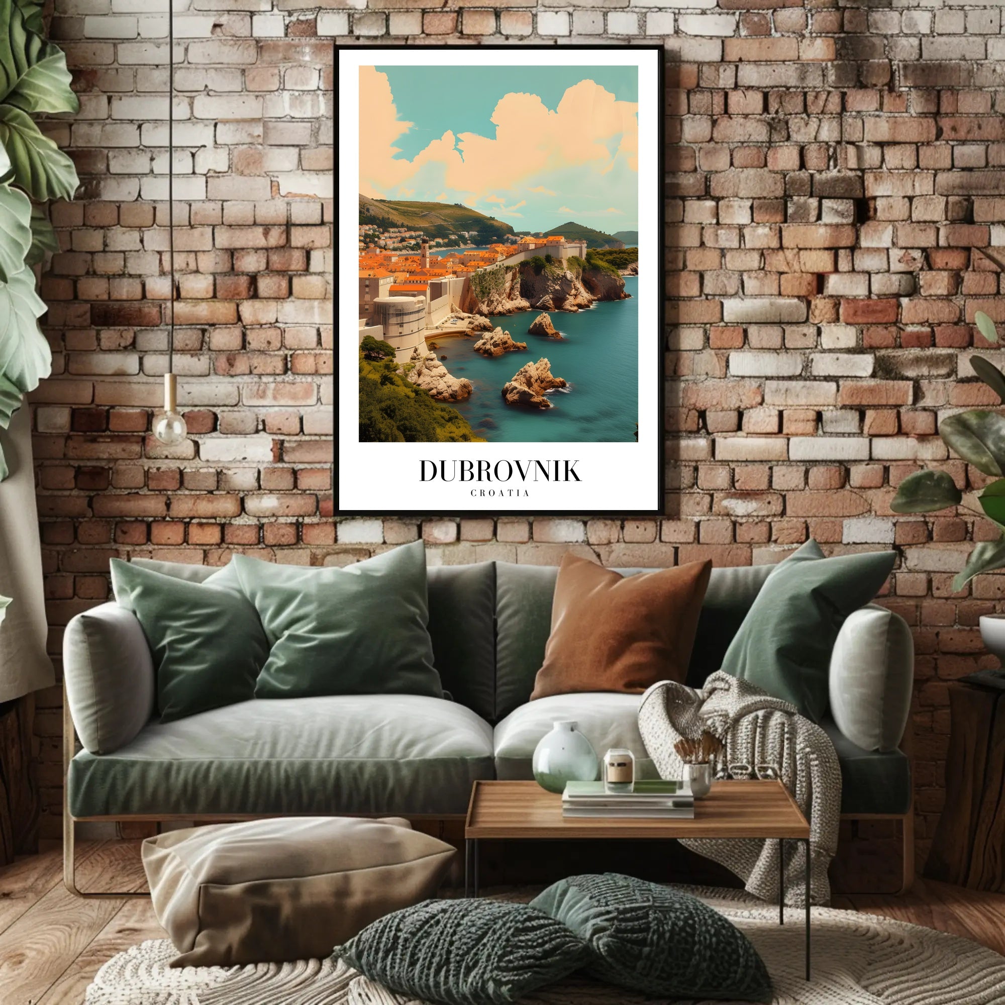Dubrovnik Cityscape Vintage Travel Poster PosterGoat