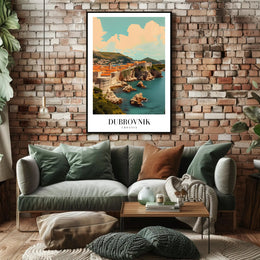 Dubrovnik Cityscape Vintage Travel Poster PosterGoat