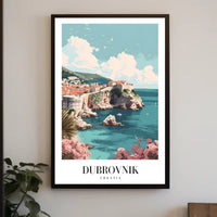 Dubrovnik's Vibrant Seaside Urban Cityscape Travel Poster PosterGoat