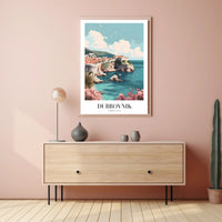 Dubrovnik's Vibrant Seaside Urban Cityscape Travel Poster PosterGoat