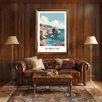 Dubrovnik's Vibrant Seaside Urban Cityscape Travel Poster PosterGoat