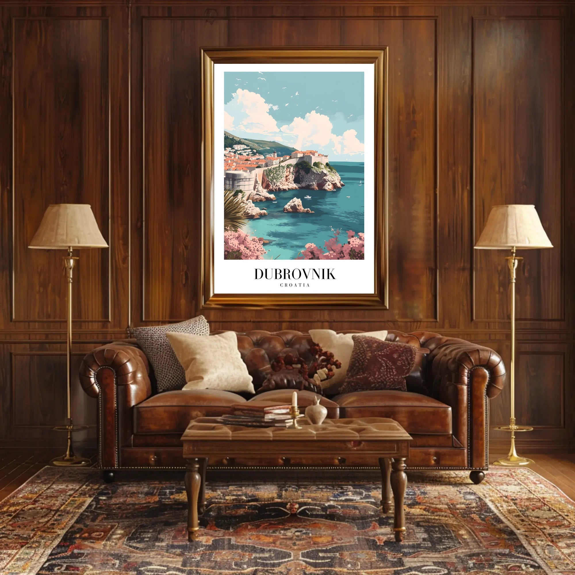 Dubrovnik's Vibrant Seaside Urban Cityscape Travel Poster PosterGoat