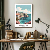 Dubrovnik's Vibrant Seaside Urban Cityscape Travel Poster PosterGoat