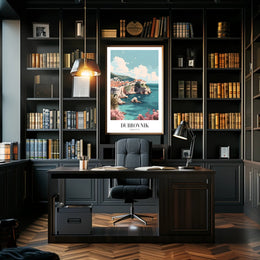 Dubrovnik's Vibrant Seaside Urban Cityscape Travel Poster PosterGoat