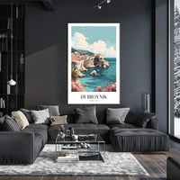 Dubrovnik's Vibrant Seaside Urban Cityscape Travel Poster PosterGoat