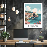 Dubrovnik's Vibrant Seaside Urban Cityscape Travel Poster PosterGoat