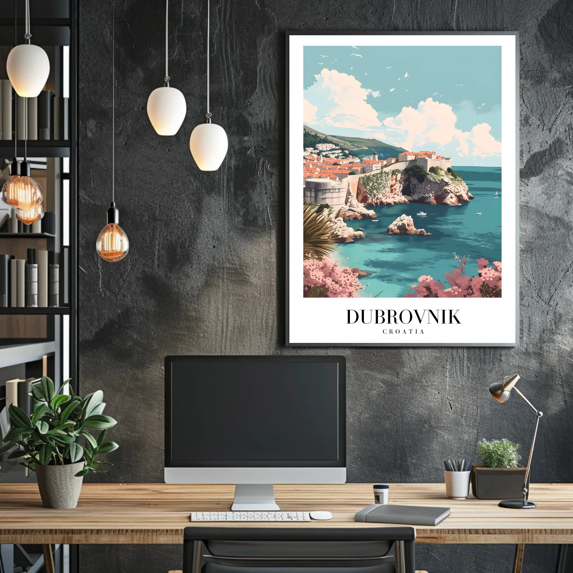 Dubrovnik's Vibrant Seaside Urban Cityscape Travel Poster PosterGoat