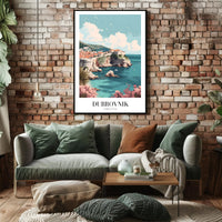 Dubrovnik's Vibrant Seaside Urban Cityscape Travel Poster PosterGoat