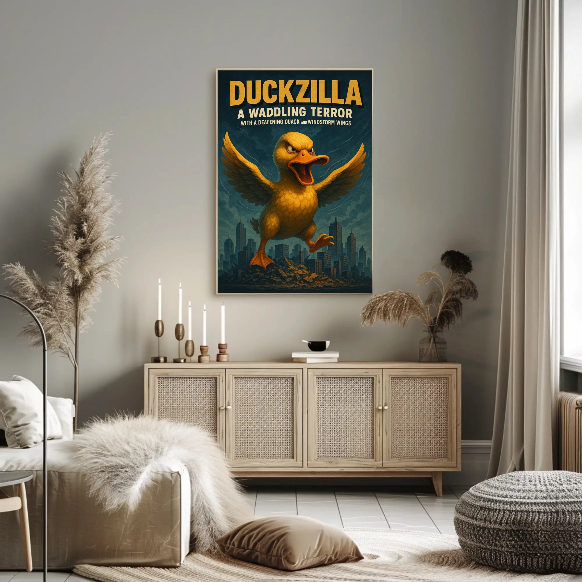 Duckzilla A Waddling Terror Poster Print PosterGoat