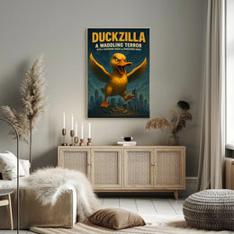 Duckzilla A Waddling Terror Poster Print PosterGoat