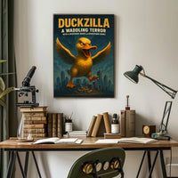 Duckzilla A Waddling Terror Poster Print PosterGoat