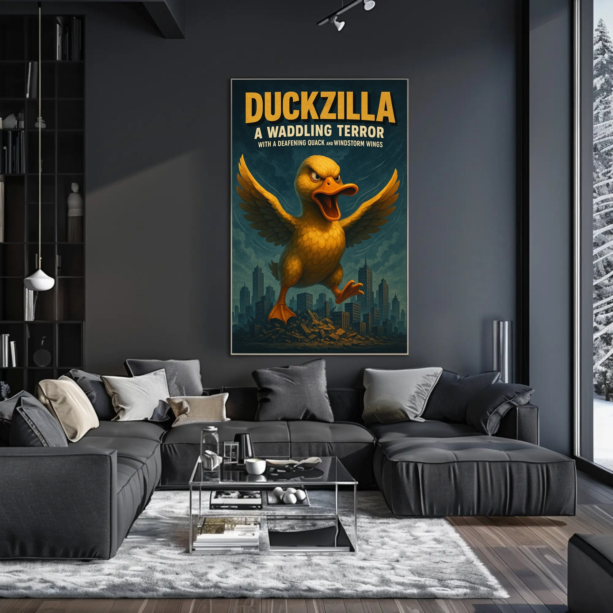 Duckzilla A Waddling Terror Poster Print PosterGoat