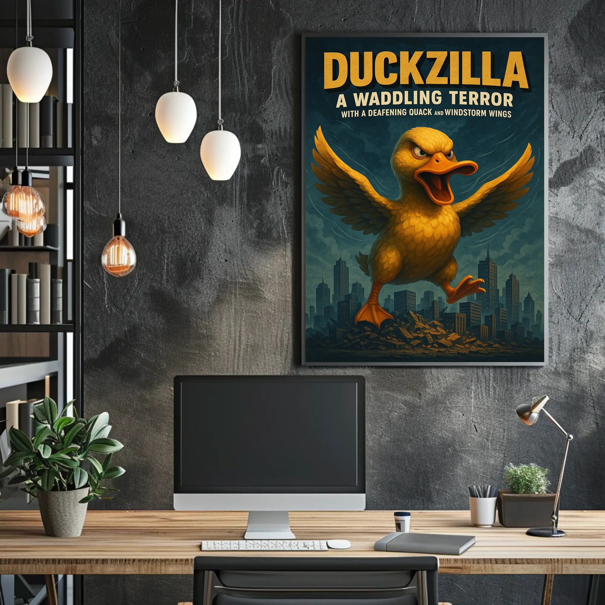 Duckzilla A Waddling Terror Poster Print PosterGoat