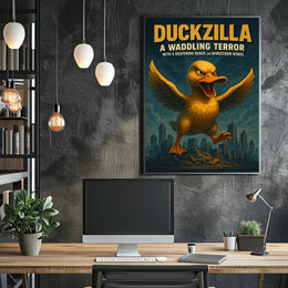Duckzilla A Waddling Terror Poster Print PosterGoat