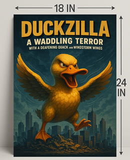 Duckzilla A Waddling Terror Poster Print PosterGoat