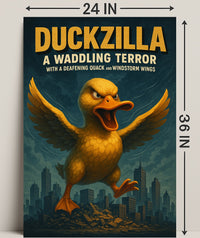 Duckzilla A Waddling Terror Poster Print PosterGoat