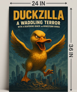 Duckzilla A Waddling Terror Poster Print PosterGoat