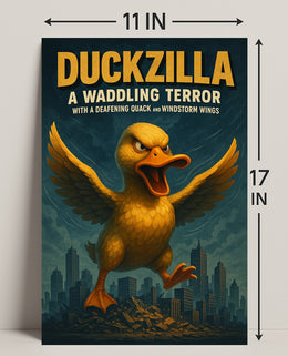 Duckzilla A Waddling Terror Poster Print PosterGoat