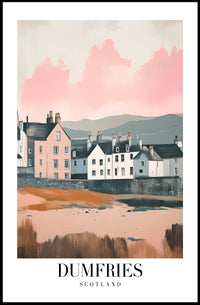 Dumfries Scenic Illustration with Vintage Modern Travel Poster PosterGoat