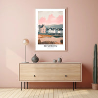 Dumfries Scenic Illustration with Vintage Modern Travel Poster PosterGoat