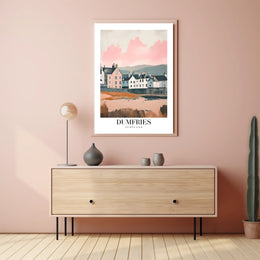 Dumfries Scenic Illustration with Vintage Modern Travel Poster PosterGoat