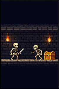 Dungeon Adventure: Pixel Art Fantasy or Mythology Poster PosterGoat