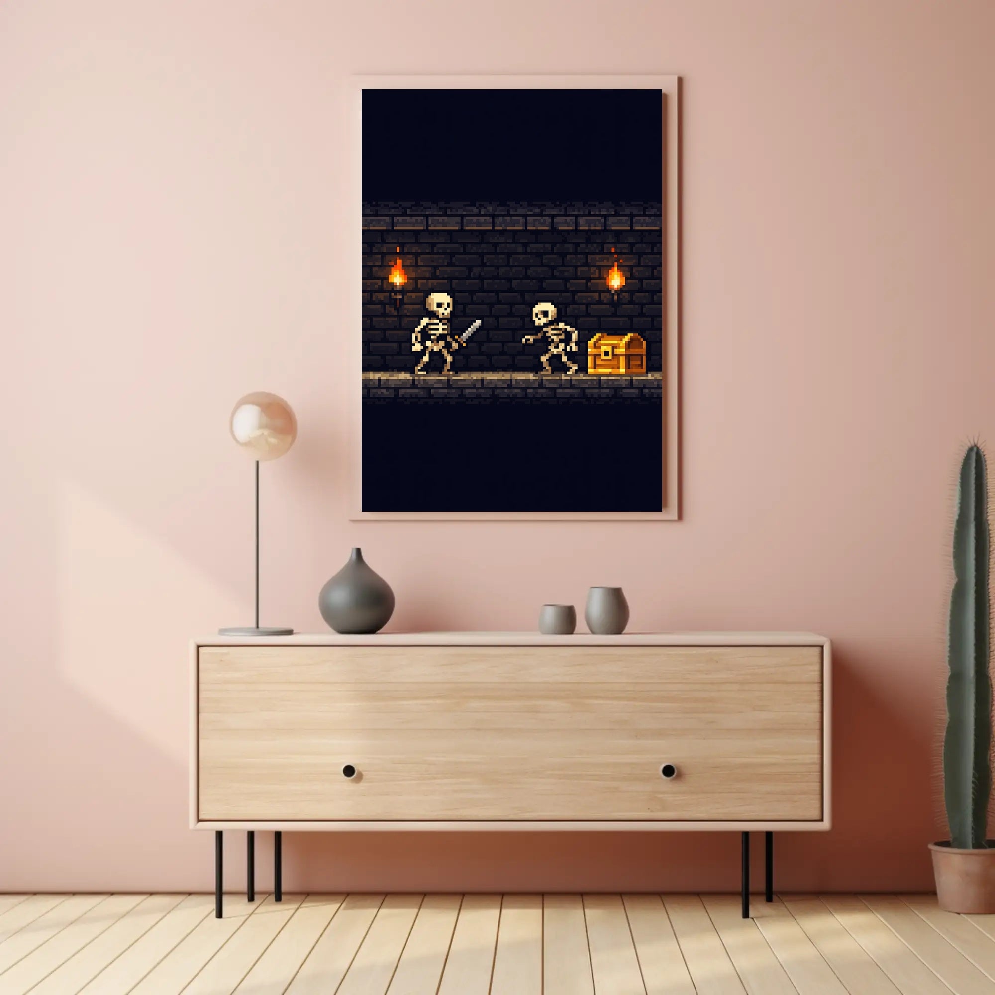 Dungeon Adventure: Pixel Art Fantasy or Mythology Poster PosterGoat