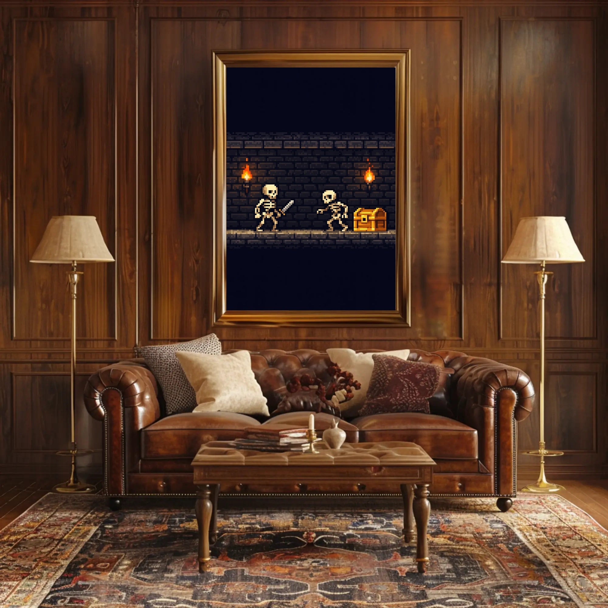 Dungeon Adventure: Pixel Art Fantasy or Mythology Poster PosterGoat