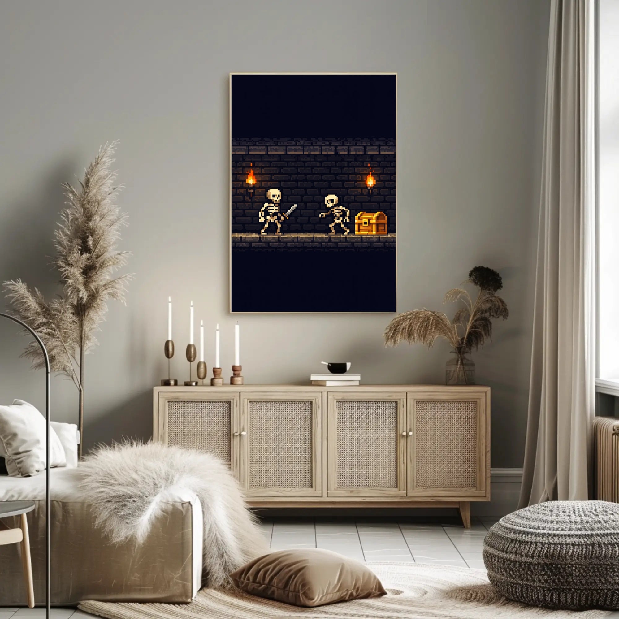Dungeon Adventure: Pixel Art Fantasy or Mythology Poster PosterGoat